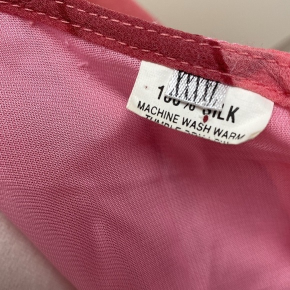 Kurta Sari long silk over dress Womens pink floral appliqué sequins Size M* - Picture 12 of 13